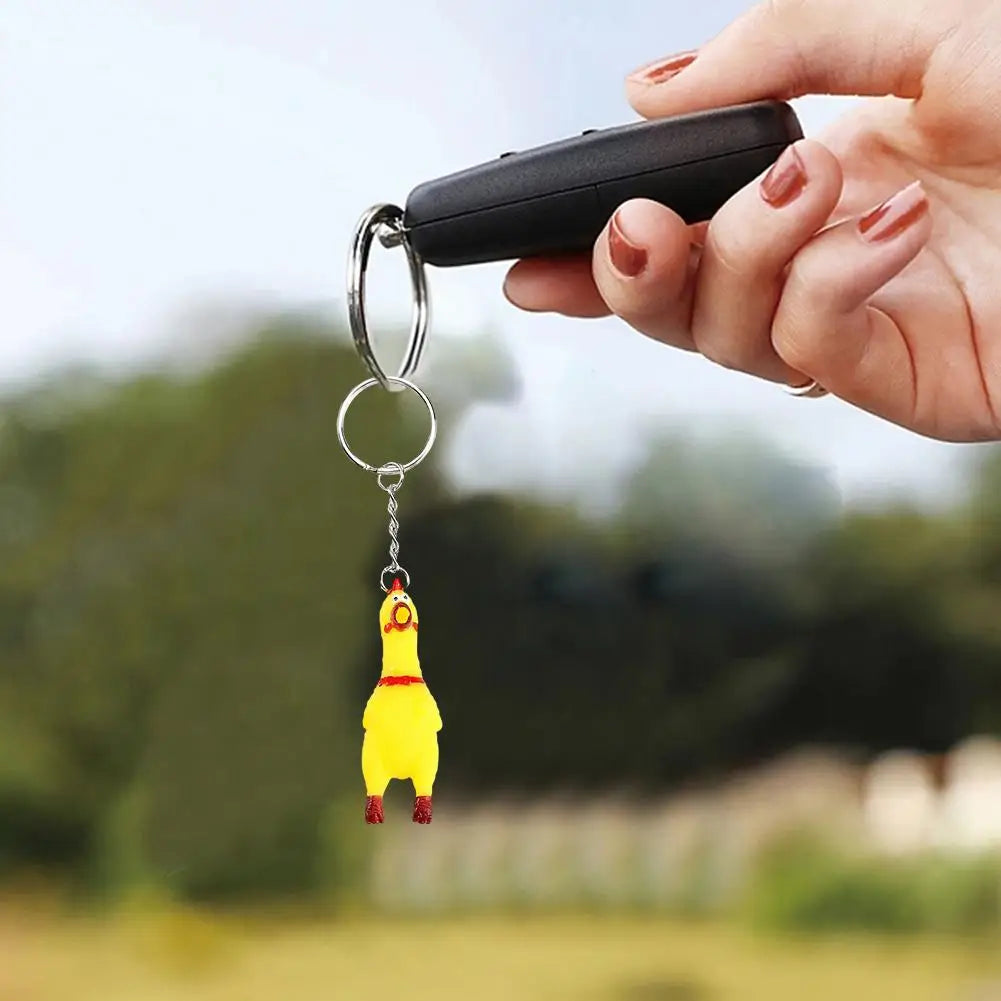 Porte-clé Poulet Hurlant – Mini Squeeze Chicken Sonore Jouet anti-stress fun & cadeau original