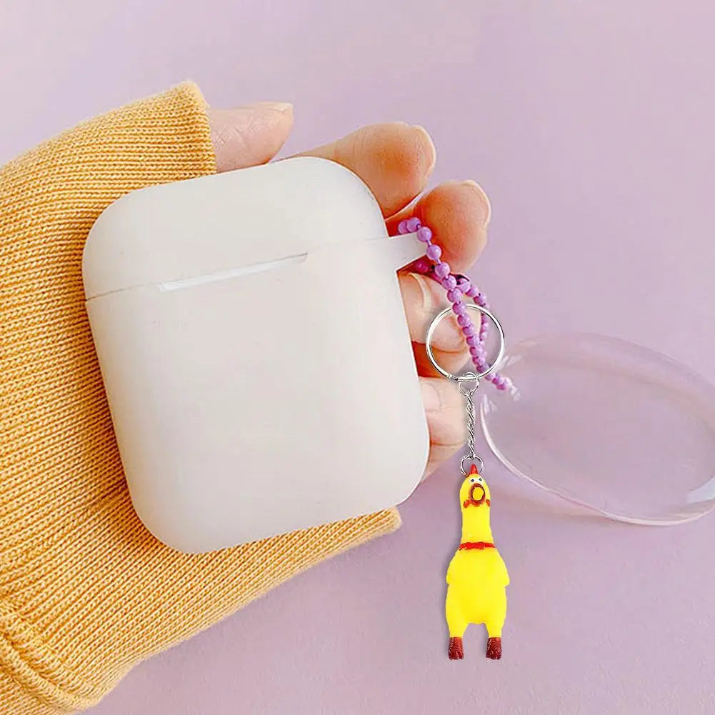 Porte-clé Poulet Hurlant – Mini Squeeze Chicken Sonore Jouet anti-stress fun & cadeau original