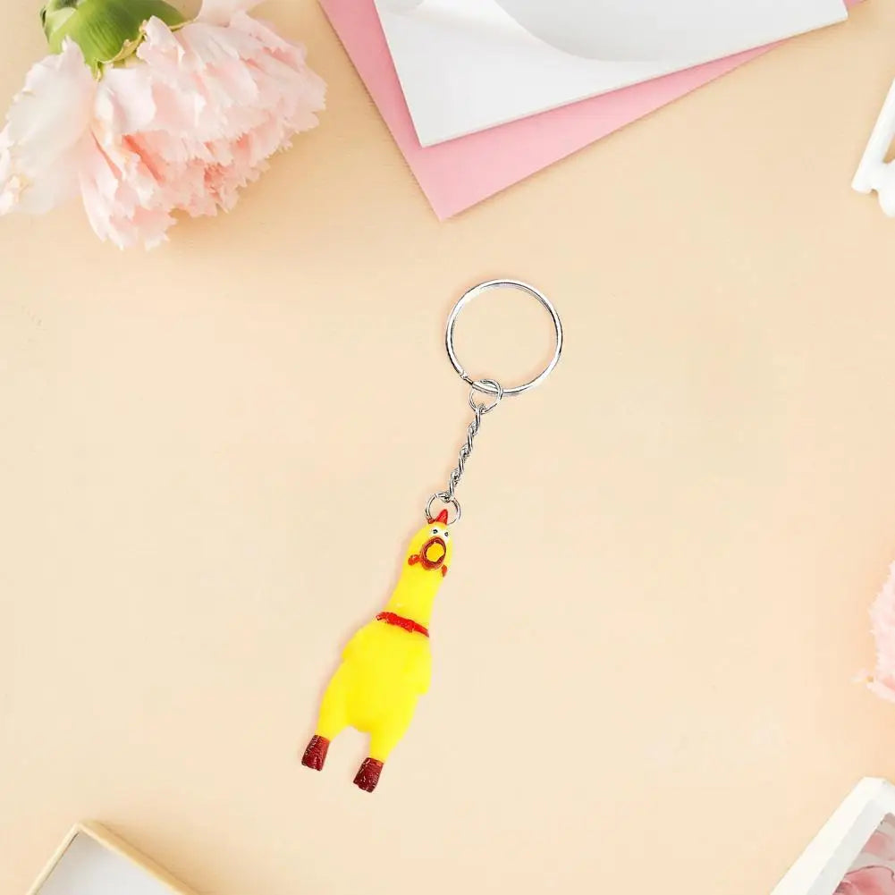 Porte-clé Poulet Hurlant – Mini Squeeze Chicken Sonore Jouet anti-stress fun & cadeau original