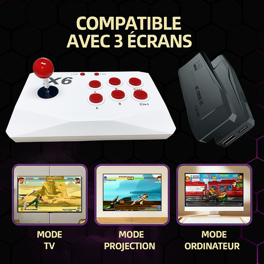 Console arcade HDMI compatible TV, projecteur et ordinateur – joystick inclus, plug & play avec Game Stick