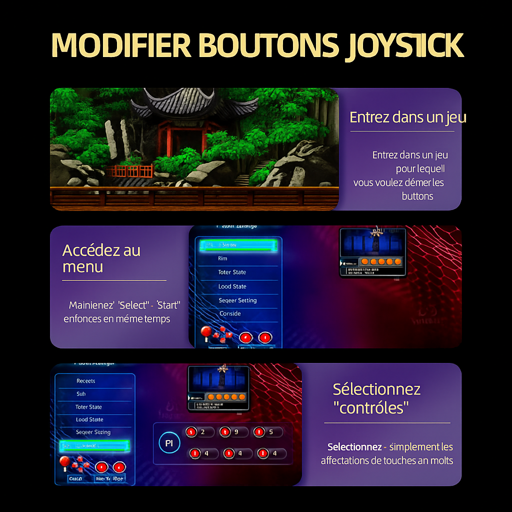 Tutoriel console arcade : comment modifier les boutons du joystick via le menu de configuration des jeux