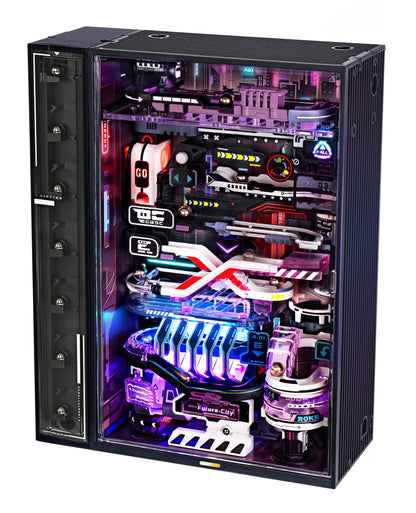 Maquette cyberpunk ROKR Future Track avec circuit de billes et éclairage LED intégré – décoration gaming futuriste à assembler

